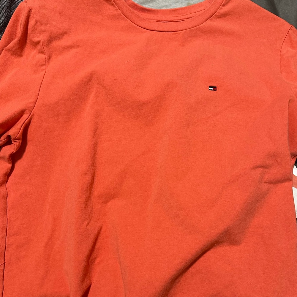 Salmon Pink Mens Tommy Hilfiger Short sleeve Shirt